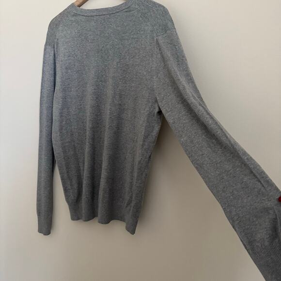 Banana Republic Men Gray Silk Linen Blend V-Neck Longsleeve Top Shirt Size Large - Picture 10 of 11